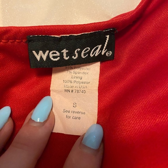Y2K Wet Seal Red Textured Mini Dress - Picture 3 of 4